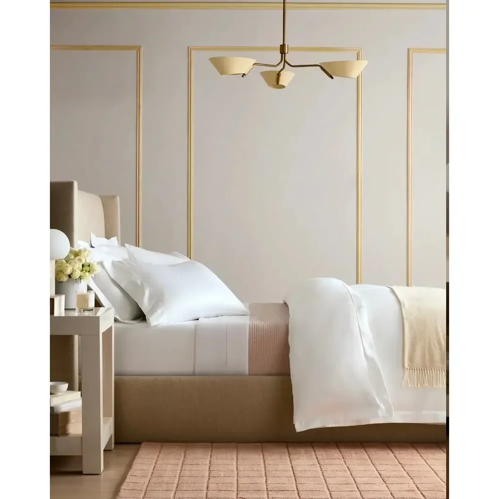 New Quince Signature Giza Cotton Sateen Full Queen Duvet Cover 3Pc Set White